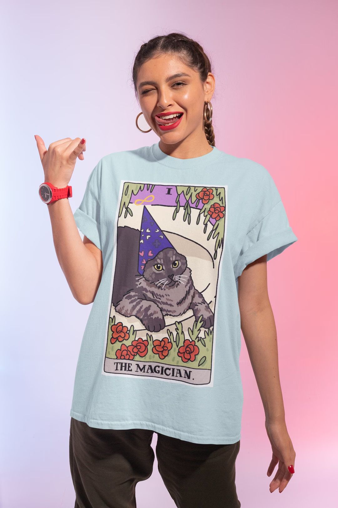 Wizard Cat the Magician T Shirt, Tarot Card Shirt, Witchy Clothing, Whoosh Wizard Cat Shirt, Cat ... | Etsy (US)