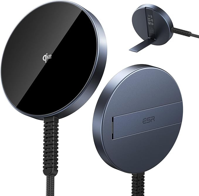 ESR HaloLock Qi2 Wireless Charger with Kickstand, Qi2 15W MagSafe iPhone Charger, Wireless Chargi... | Amazon (US)