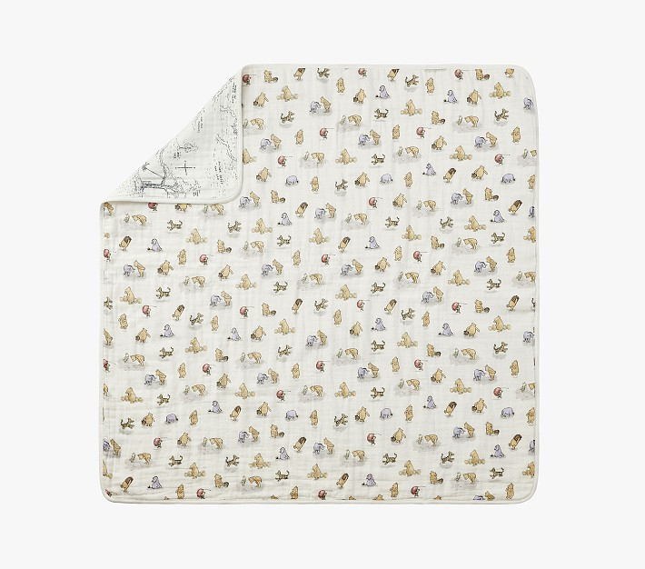 Disney's Winnie the Pooh Oversized Muslin Baby Blanket | Pottery Barn Kids