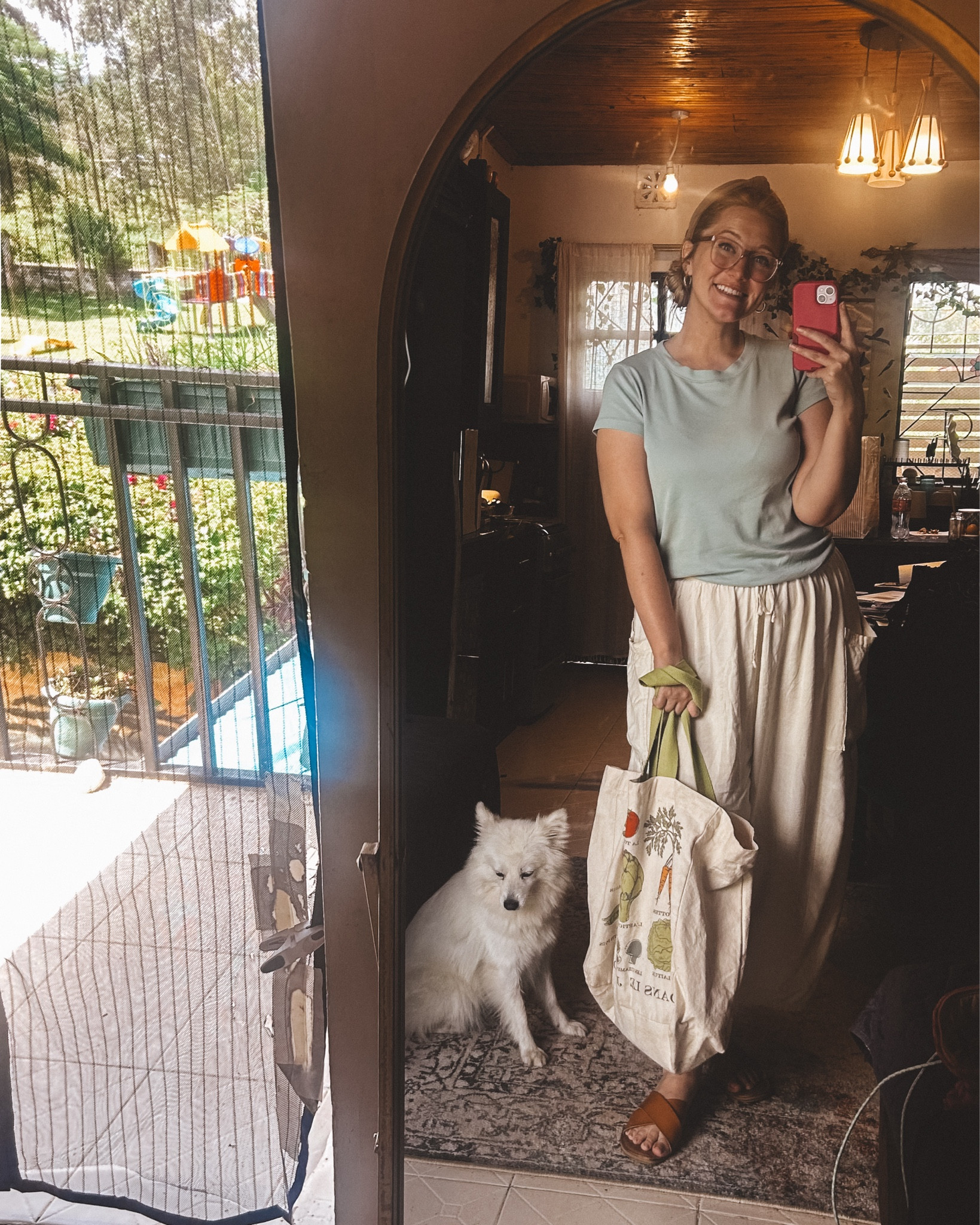 Thursday market uniform: easy tee, breezy linen pants, and my trusty veggie tote. Comfortable enough for winding through stalls, cute enough for post-market porch hangs (dog included).

Linked my go-to pieces that make errands feel like a soft little adventure.

#LTKEverydayStyle #MarketDayOutfit #ComfyAndCute #MissionFieldStyle #LTKKenya #LinenLove #SlowStyle #MissLaurensCreativeCorner #TeacherOffDuty #LTKSpringStyle

#LTKMidsize #LTKTravel #LTKFindsUnder50