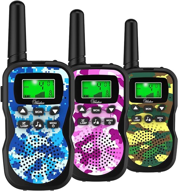 Huaker Kids Walkie Talkies,3 Pack 22 Channels 2 Way Radio Toy with Flashlight and LCD Screen,3 Mi... | Amazon (US)