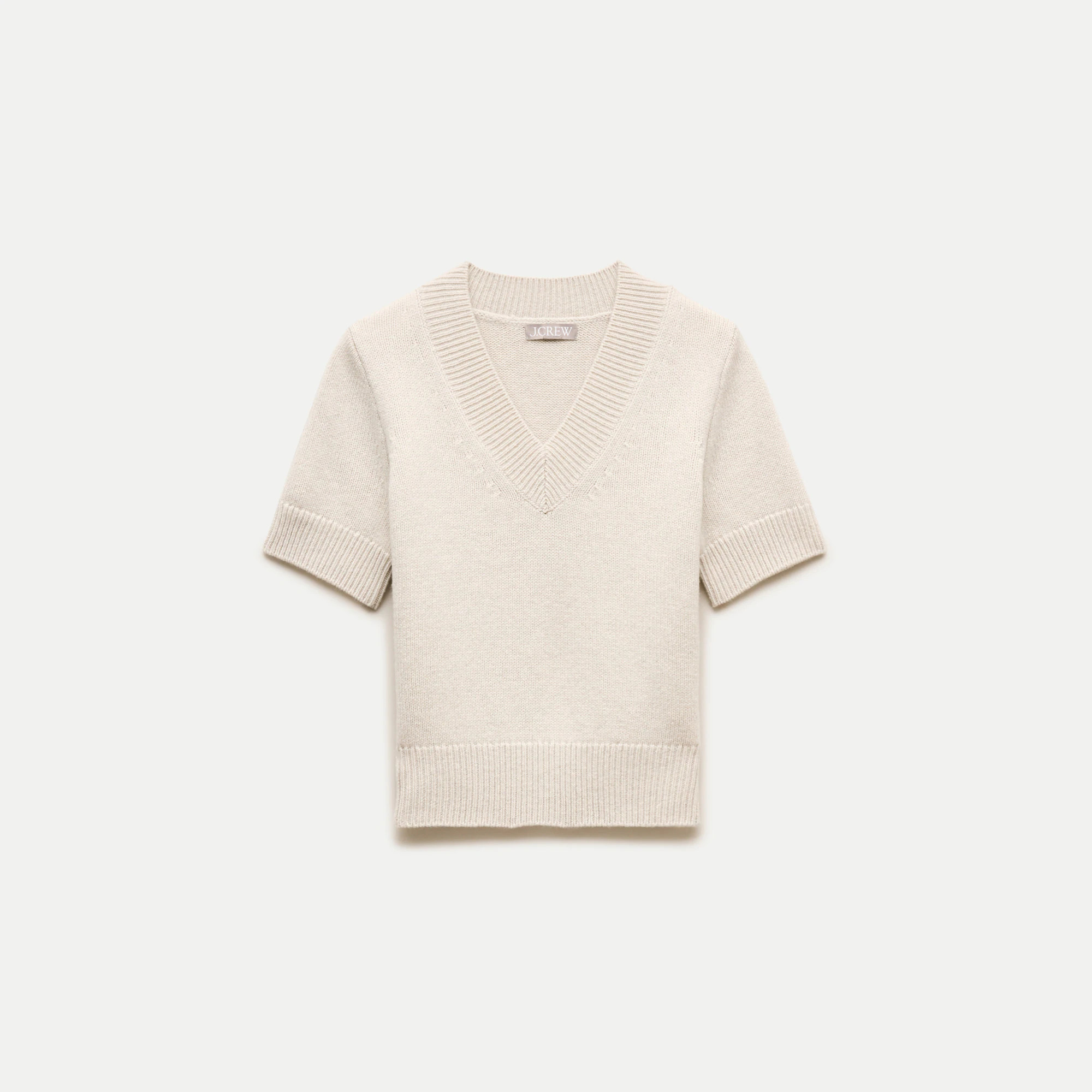Short-sleeve V-neck sweater in vintage wool | J. Crew US
