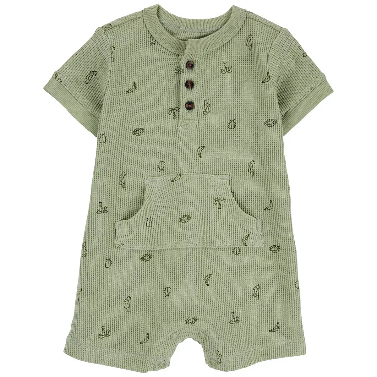Baby Boy Carter's Waffle Knit Jungle Print Romper | Kohl's