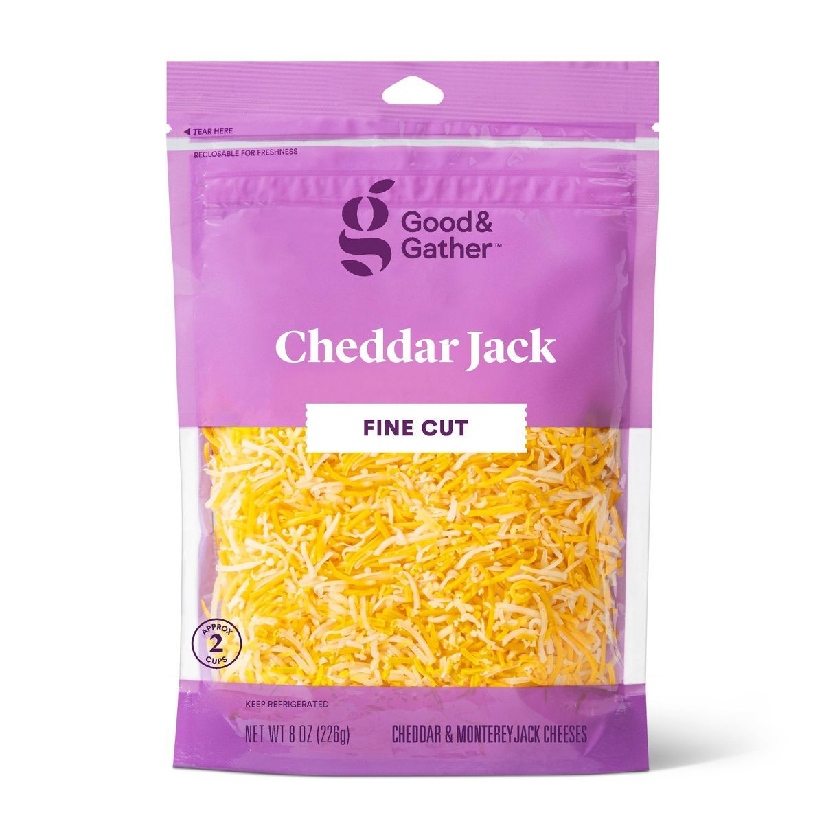 Finely Shredded Cheddar Jack Cheese - 8oz - Good & Gather™ | Target