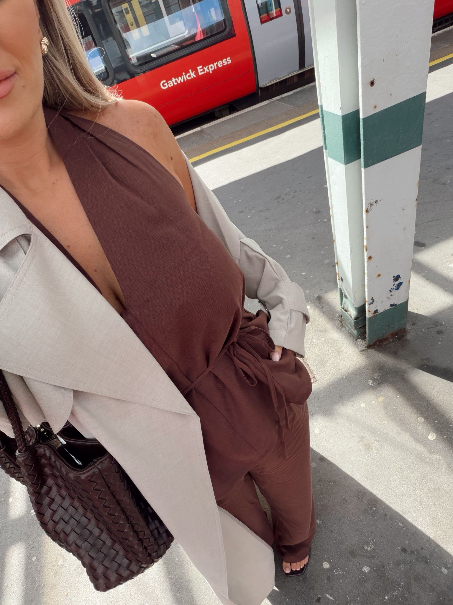OOTD! 

Neutral Travel Outfit, Beige Trench Coat, Minimal Chic Outfit, Elevated Travel Look, Smart Casual Summer Outfit, Effortless Daywear, UK Summer Outfit, Brown Co-ord  

 #LTKuk #LTKsummer #LTKeurope