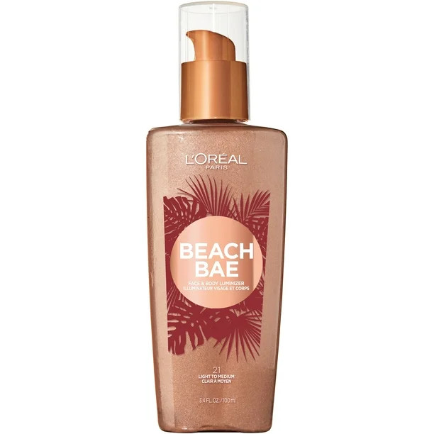 L'Oreal Paris Makeup Summer Belle Makeup, Beach Bae Face & Body Liquid Luminizer, Light to Medium... | Walmart (US)