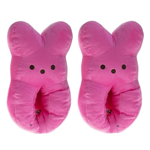 Josmo Peeps Slippers For Women House Shoes Easter Bunny Cozy Fuzzy Warm Soft Indoor Animal Slippers for Womens Hot Pink Blush Size 9-10 Adult | Amazon (US)