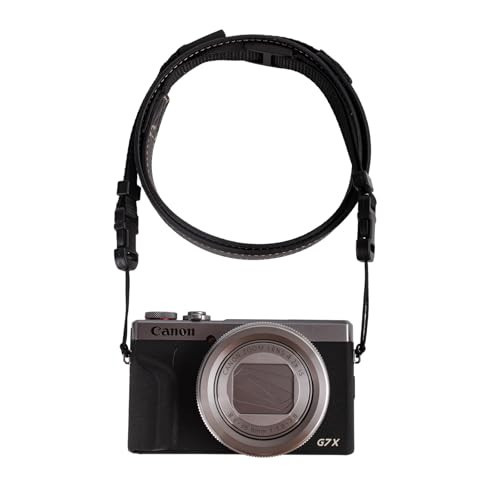 VOVMOEYA Camera Neck Strap,G7X MARK III body strap PU Shoulder Adjustable Strap for photographers for Fujifilm/for Nikon/for Canon/for Sony/for Minolta/for Panasonic/SLR/DSLR Cameras Texture-BLACK | Amazon (US)
