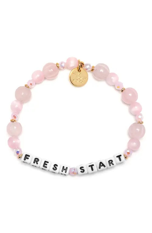 Little Words Project Fresh Start Beaded Stretch Bracelet in Pink at Nordstrom, Size Small | Nordstrom