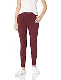 Amazon Essentials Women's Mid-Rise Skinny Stretch Knit Jegging, Burgundy, 2 | Amazon (US)