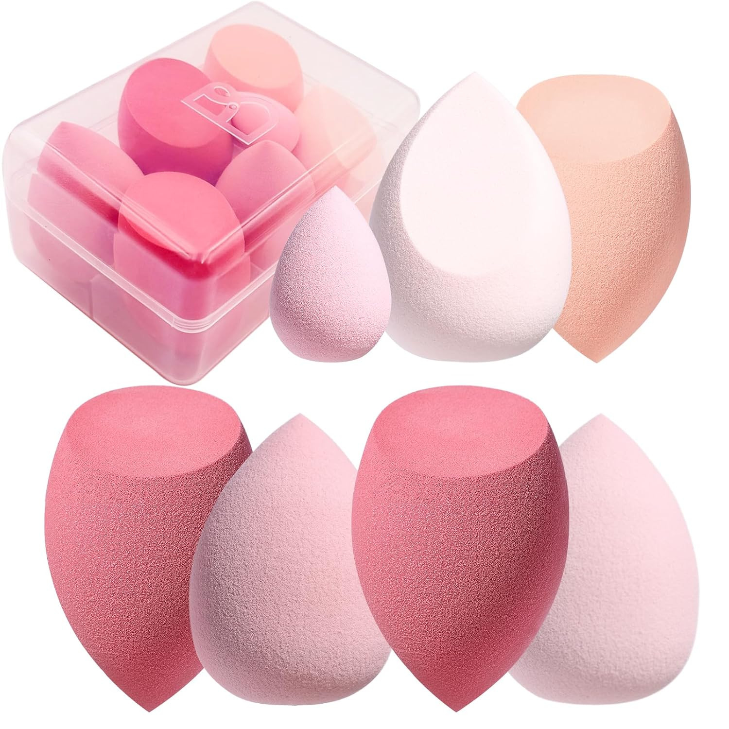 Makeup Sponge Set BS-MALL with Storage Case 7 Pcs for Liquid, Cream, and Powder, Multi-colored wi... | Amazon (US)
