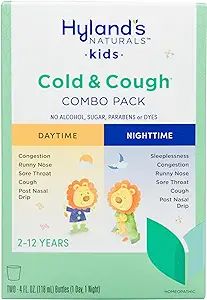 Hyland's Naturals Kids Cold & Cough, Day and Night Combo Pack, Cold Medicine for Ages 2+, Syrup C... | Amazon (US)