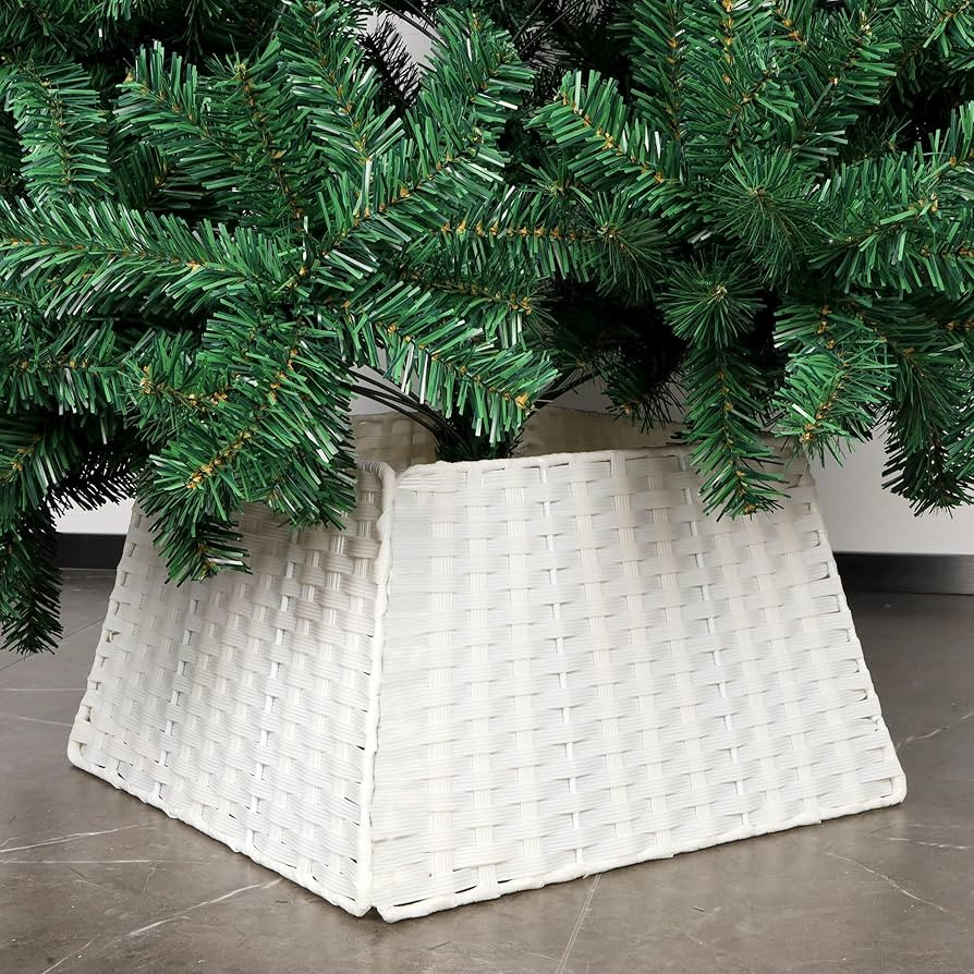 Blissun Christmas Tree Collar, Plastic Rattan Xmas Tree Ring, Farmhouse Christmas Tree Collar, Ch... | Amazon (US)