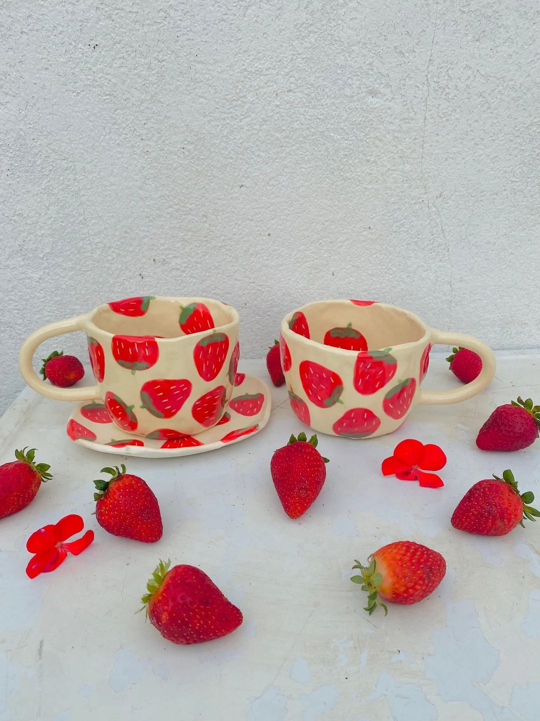PREORDER:strawberries forever handmade ceramic mug-clay mug handmade,handmade coffee mug,aestheti... | Etsy (CAD)