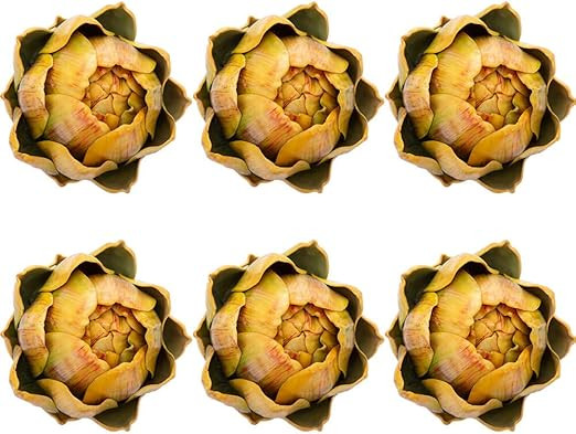[6-Pack] Large Artificial Artichoke Vegetables Decorations for Wedding Party and Home Kitchen (Ye... | Amazon (US)