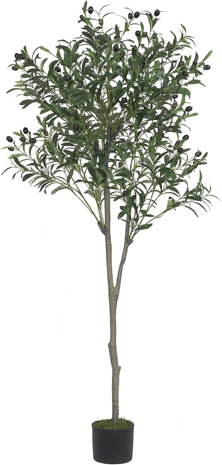 VIAGDO Artificial Olive Tree 5.25ft Tall Fake Potted Olive Silk Tree with Planter Large Faux Oliv... | Amazon (US)