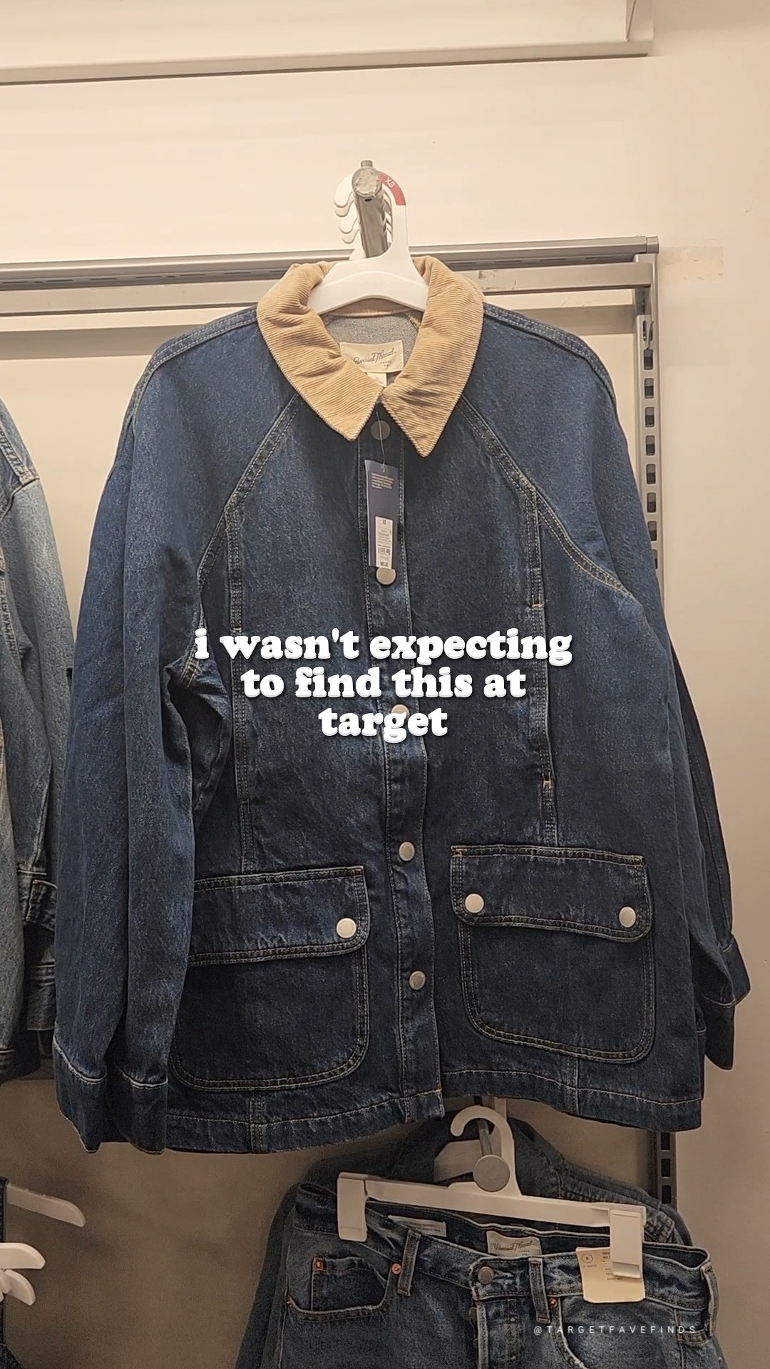 This denim barn jacket from Target has the prettiest contrast corduroy collar, roomy pockets, and an easy oversized look. A classic fall layer to wear with jeans, trousers, or a midi skirt.
 

 #LTKootd #LTKSeasonal #LTKOver40