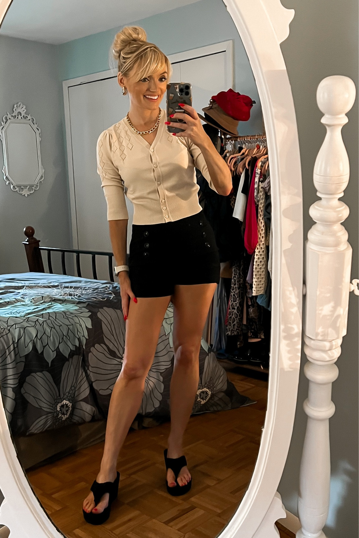 Black stretchy military button shorts under $25 and 3/4 length sleeve cardigan only $25.99 with a 10% coupon. I’m in a small in both and both come in different colors - shorts - summer outfit - summer casual - Amazon Fashion - Amazon finds - Amazon deal - Amazon deals - Amazon coupon - Amazon coupons 

#LTKSeasonal #LTKunder50 #LTKstyletip