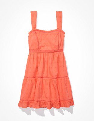 AE Tie-Back Babydoll Mini Dress | American Eagle Outfitters (US & CA)