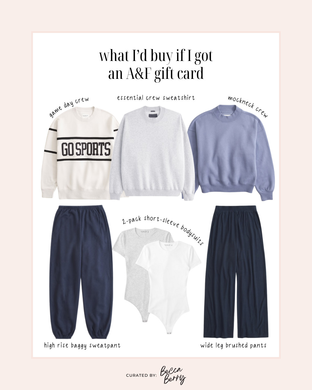 What I’d buy if I got an Abercrombie & Fitch gift card:

Everyday staples, top sellers, and a few favorites I always recommend. 

 

#LTKootd #LTKMidsize #LTKFindsUnder100