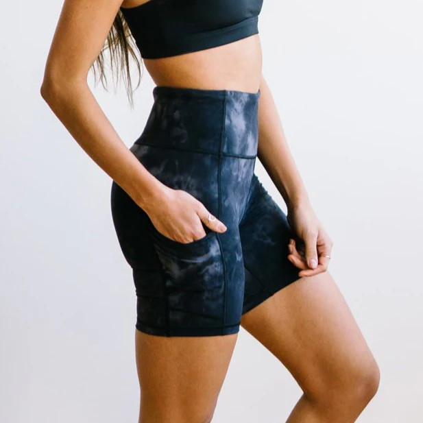 Biker Shorts - 6'' - Black Tie Dye | MT LUXE | Maven Thread