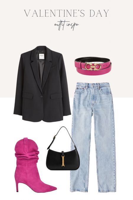 Valentine’s Day outfit Inspo, pink and black outfit, blazer outfit idea 

#LTKstyletip