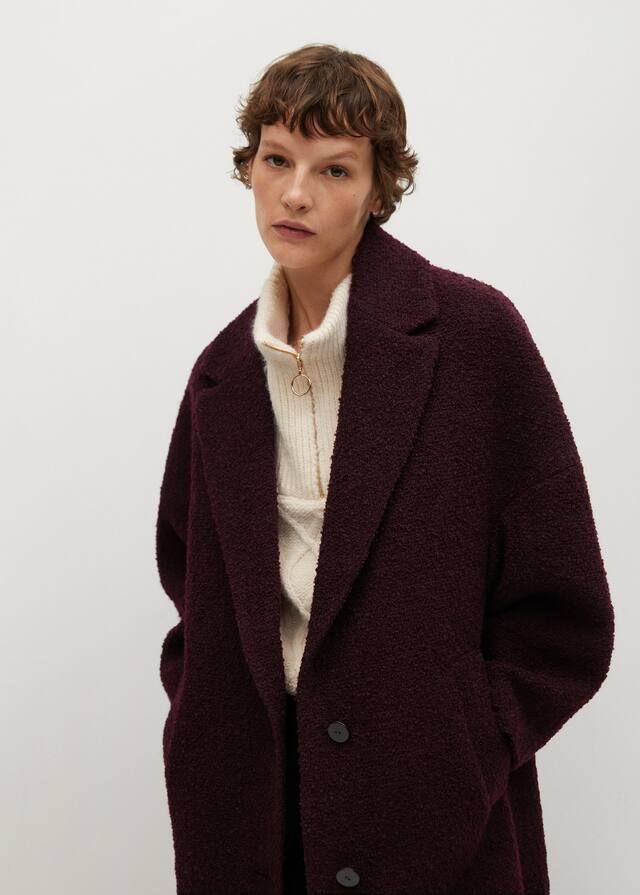 Textured wool-blend coat | MANGO (US)