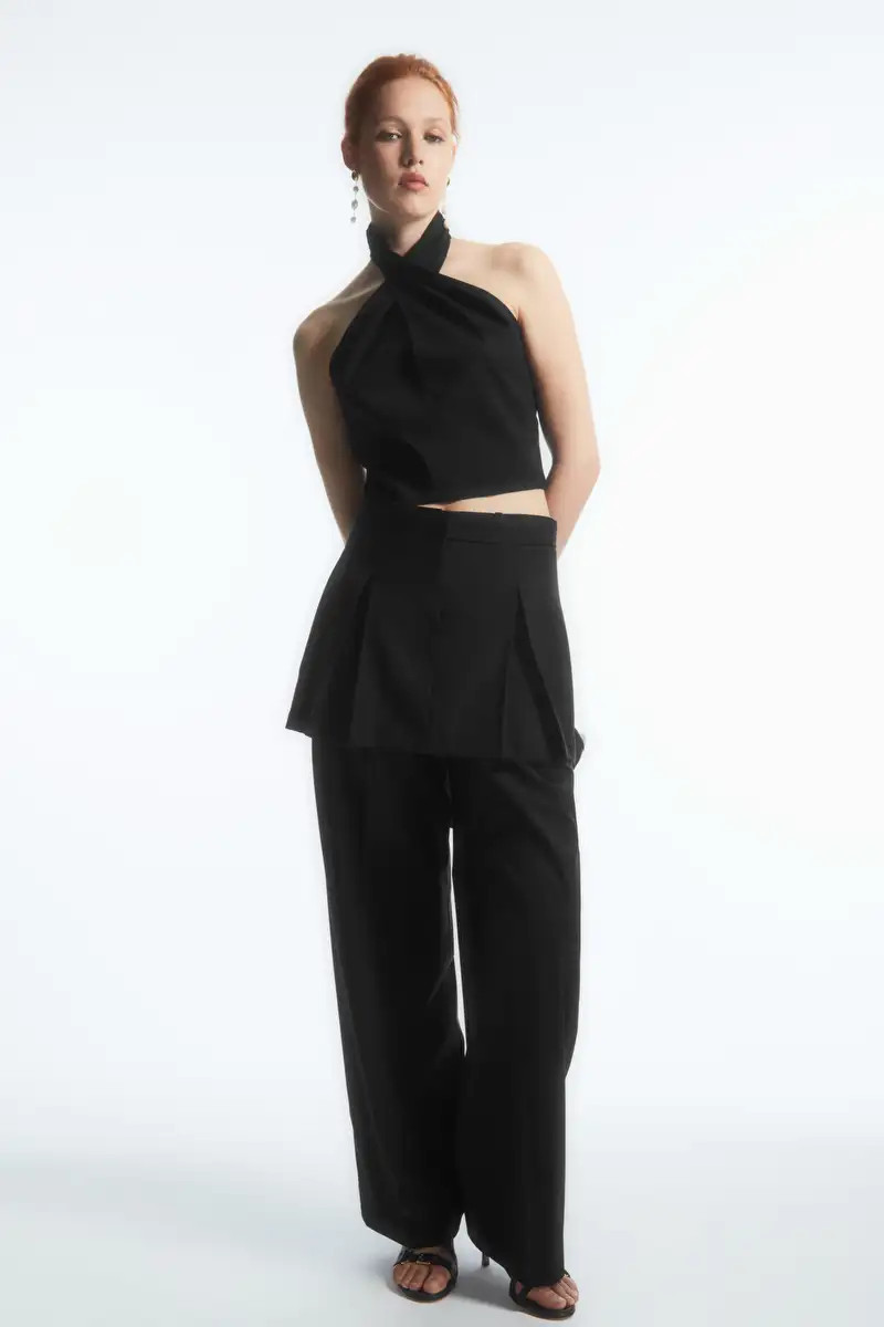HALTERNECK CROPPED TOP - BLACK - Tops - COS | COS (US)