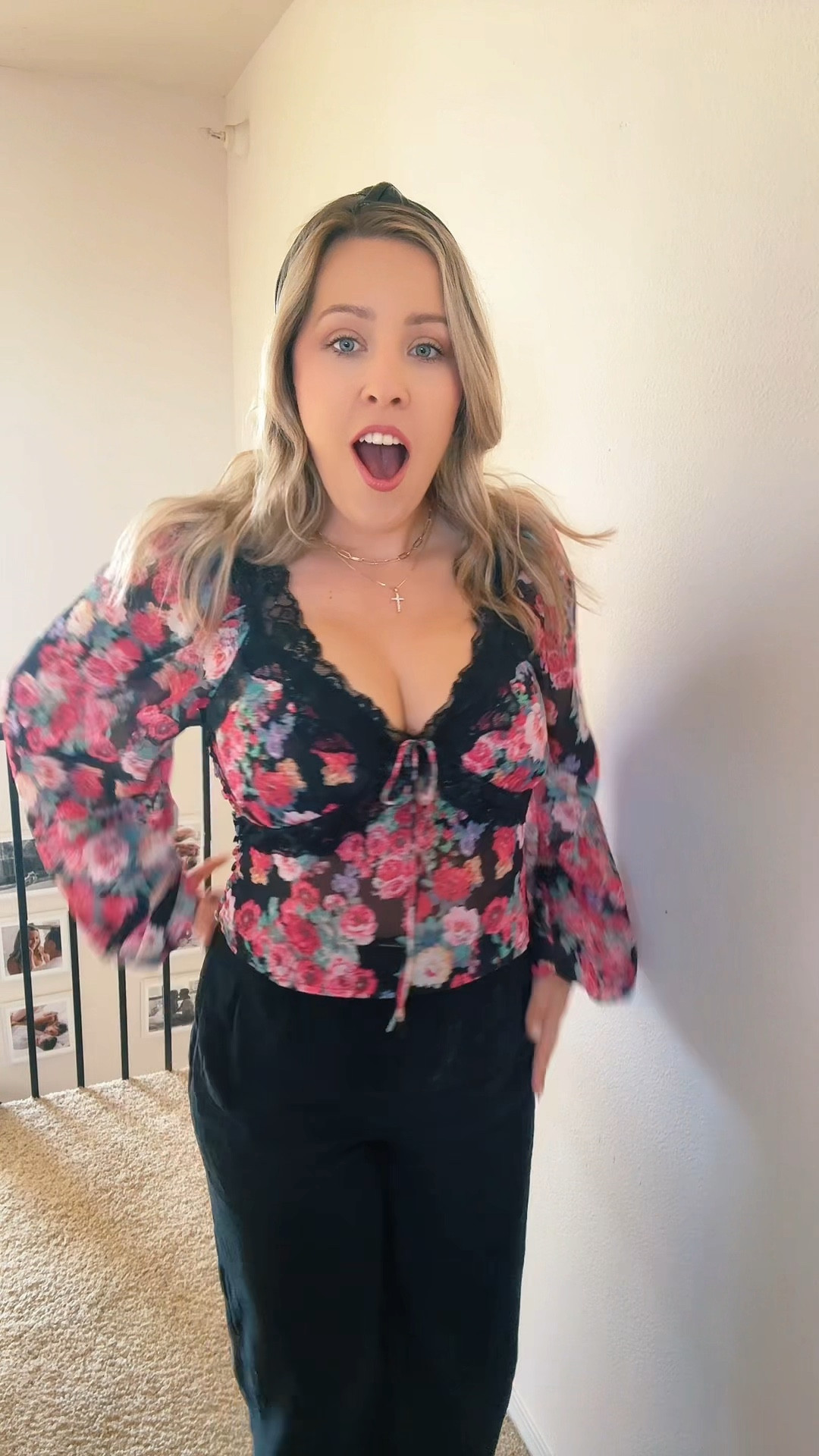 Work outfit
Lace floral blouse for work
Black trouser pants for work
High waist wide leg women’s black affordable black trousers
Every day style 

#LTKWorkwear #LTKMidsize #LTKSeasonal