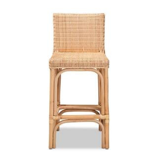 bali & pari Athena 37 in. Natural Rattan Low Back Counter Height Bar Stool 185-11875-HD - The Hom... | The Home Depot