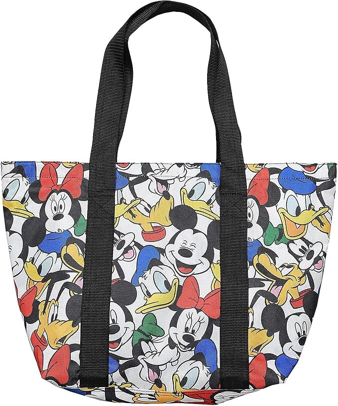Disney Tote Mickey & Minnie Mouse Icon Print Zipper Travel Bag | Amazon (US)