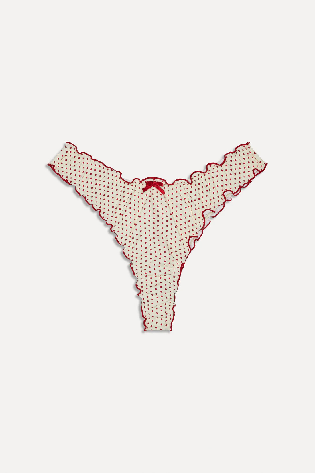 x BELLA HADID Dalton Micro Bikini Bottom - Strawberry Polka Dot | Frankies Bikinis