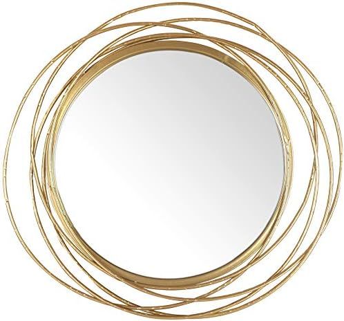 Mirrorize Round Gold Mirror 27.5" for Living Room Wall Decor, Gold Accent Framed Circle Bathroom Mir | Amazon (US)