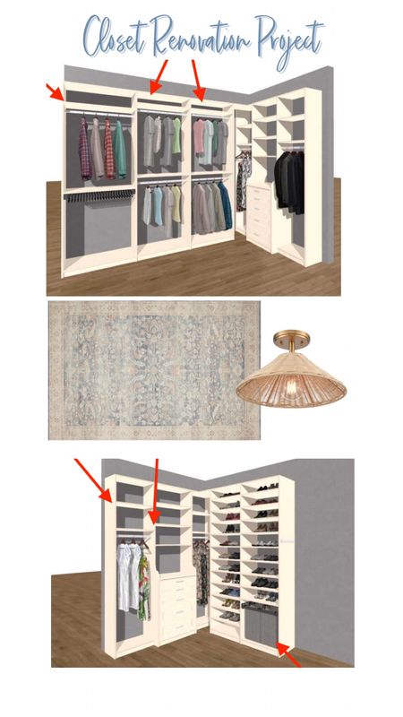 What we used to finish our closet. More to come, but this light and rug combo really brought it together.



#LTKhome