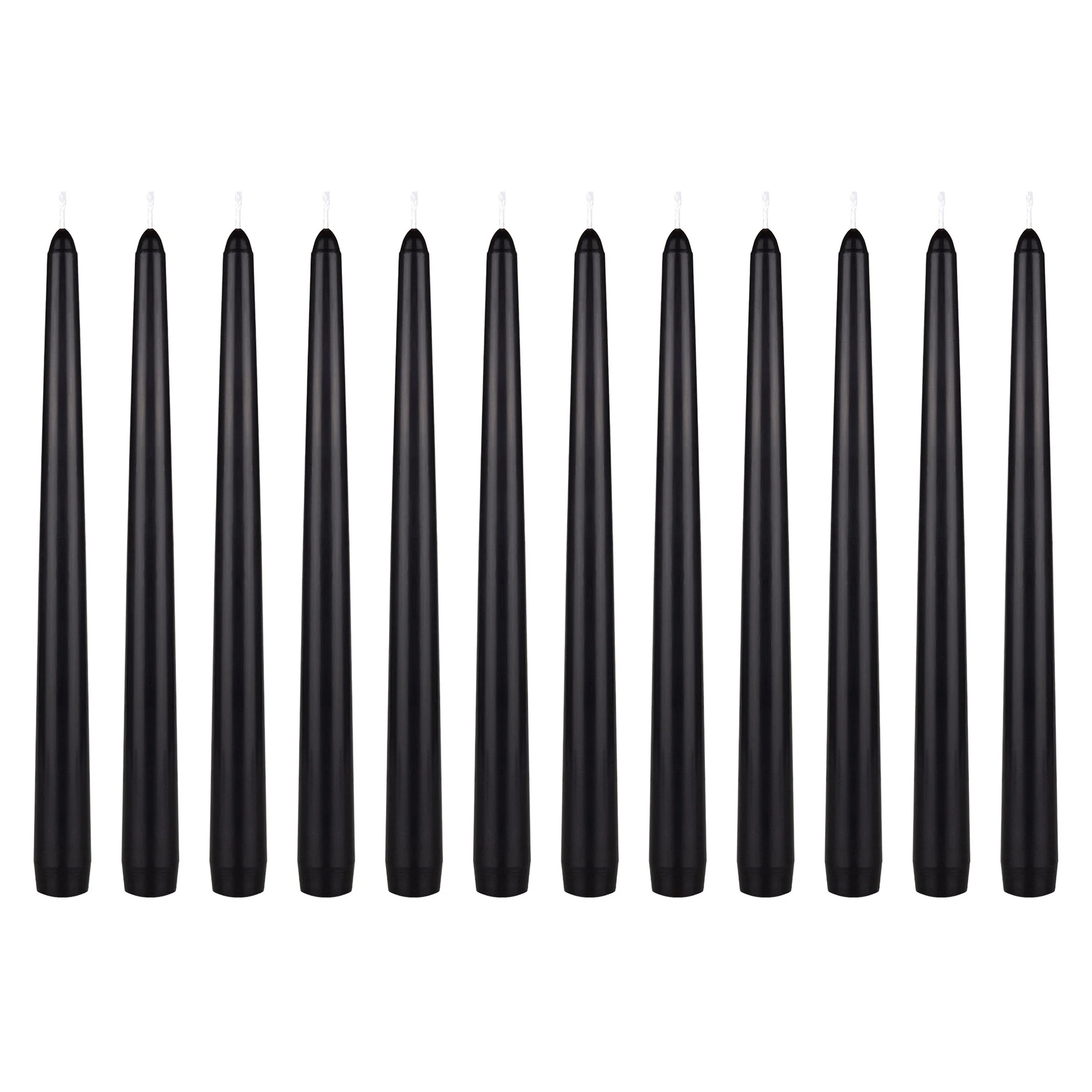 Mega Candles 12 pcs Unscented Black Taper Candle, Hand Poured Wax Candles 10 Inch x 7/8 Inch, Hom... | Walmart (US)