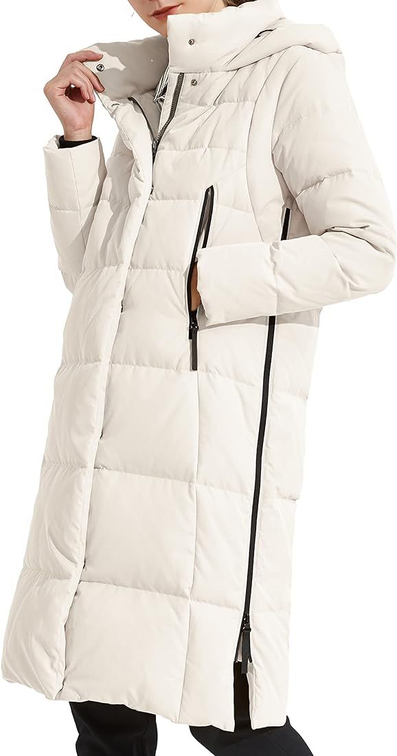 Orolay Women's Thickened Long Down Jacket Winter Down Coat Hooded Puffer Jacket with Side Zipper | Amazon (US)