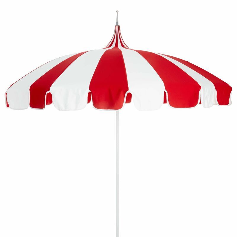 Pagoda Patio Umbrella, Red/White | One Kings Lane