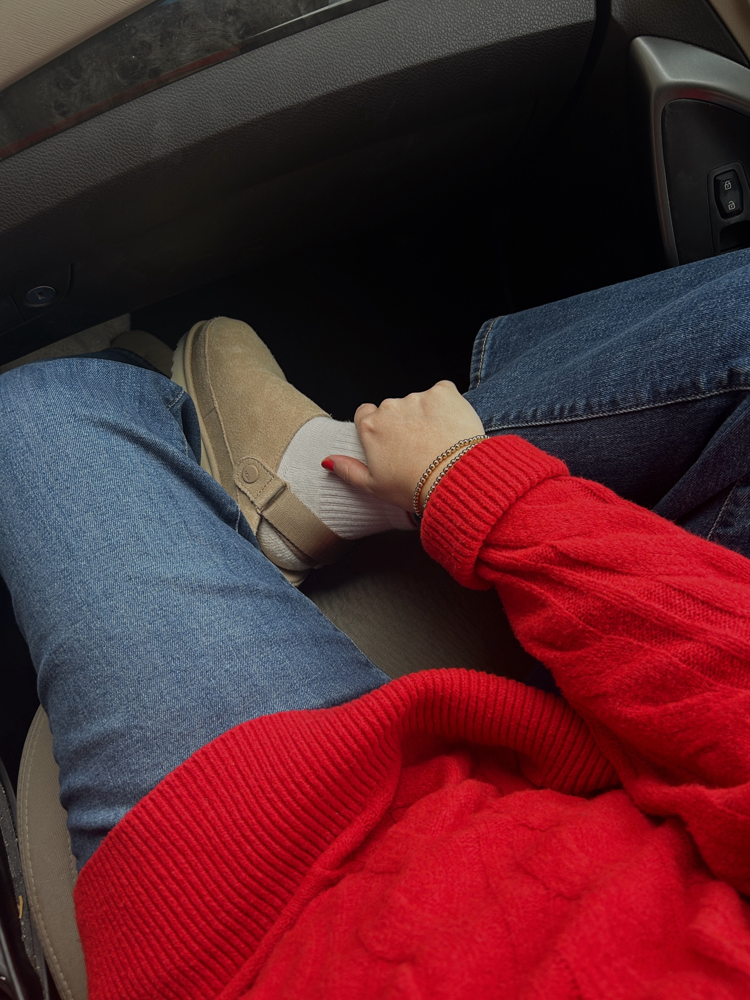 Shoes are Uggs but I linked some alternatives bc these are usually sold out! Sweater is perfect red and so comfy and on sale. Wearing a M but could have done a small, it’s oversized  

#LTKSaleAlert #LTKFindsUnder100 #LTKStyleTip