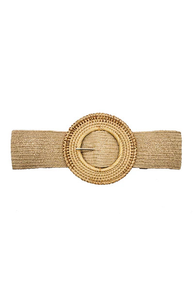 Jumbo Rattan Buckle Stretch Belt - Natural | Shop BURU