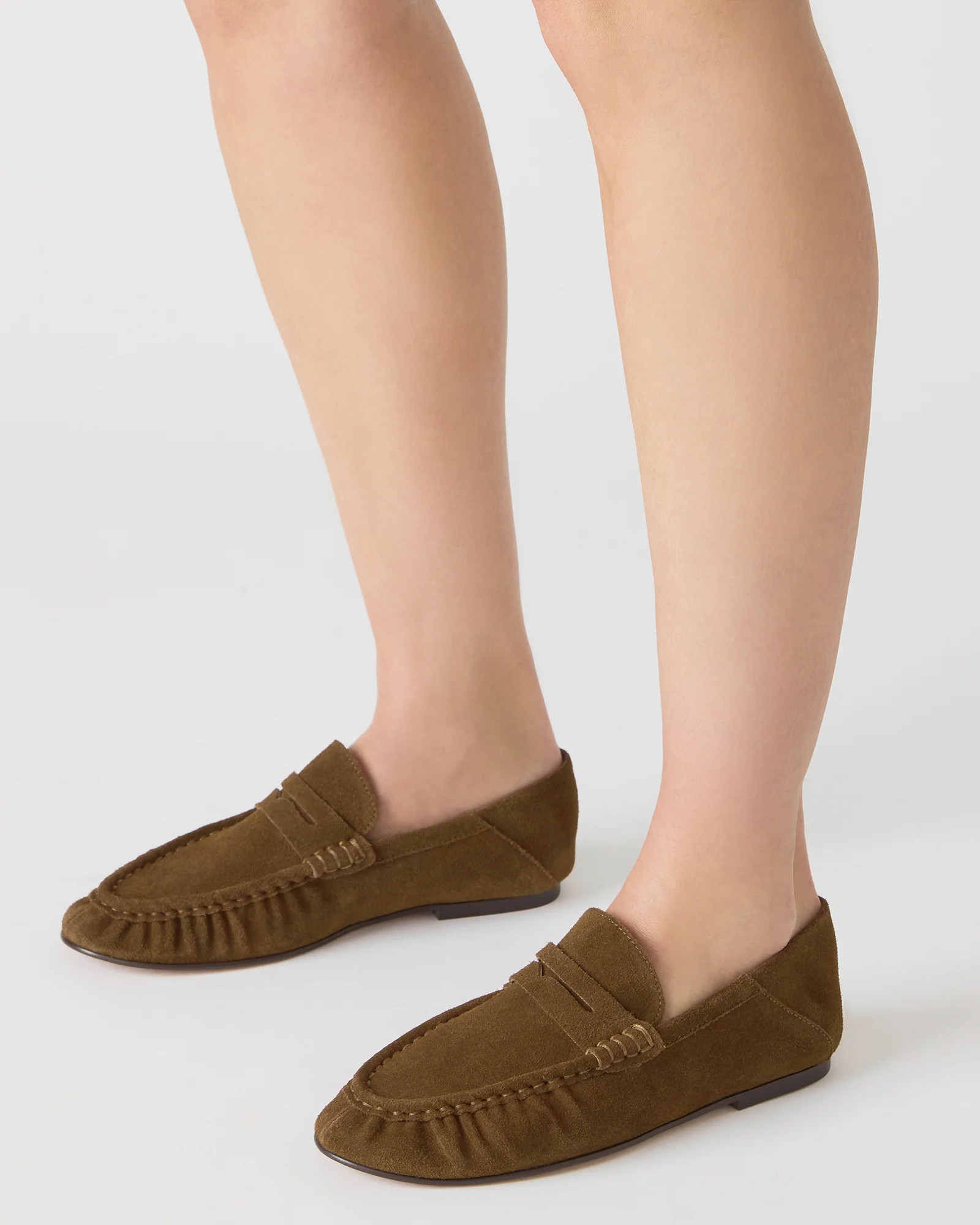 ROGER Taupe Suede Slip-On Women's Loafer | Steve Madden (US)