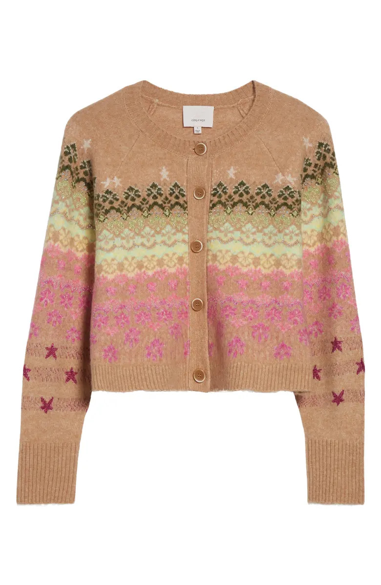 Millie Fair Isle Stud Cardigan | Nordstrom
