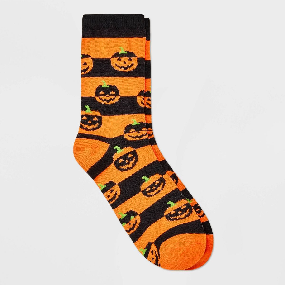 Women's Jack-O-Lantern Halloween Crew Socks - Hyde & EEK! Boutique™ Black/Orange 4-10 | Target