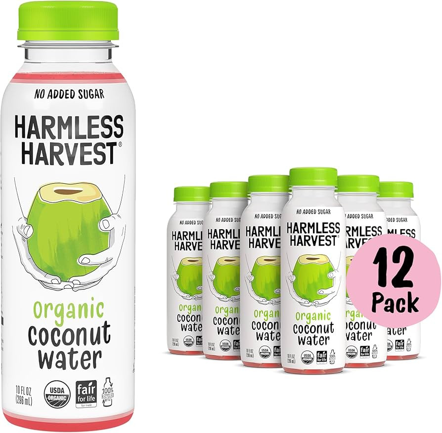Harmless Harvest Organic Coconut Water 10 Fl Oz, 12 Pack – Original Coconut Water No Sugar Adde... | Amazon (US)