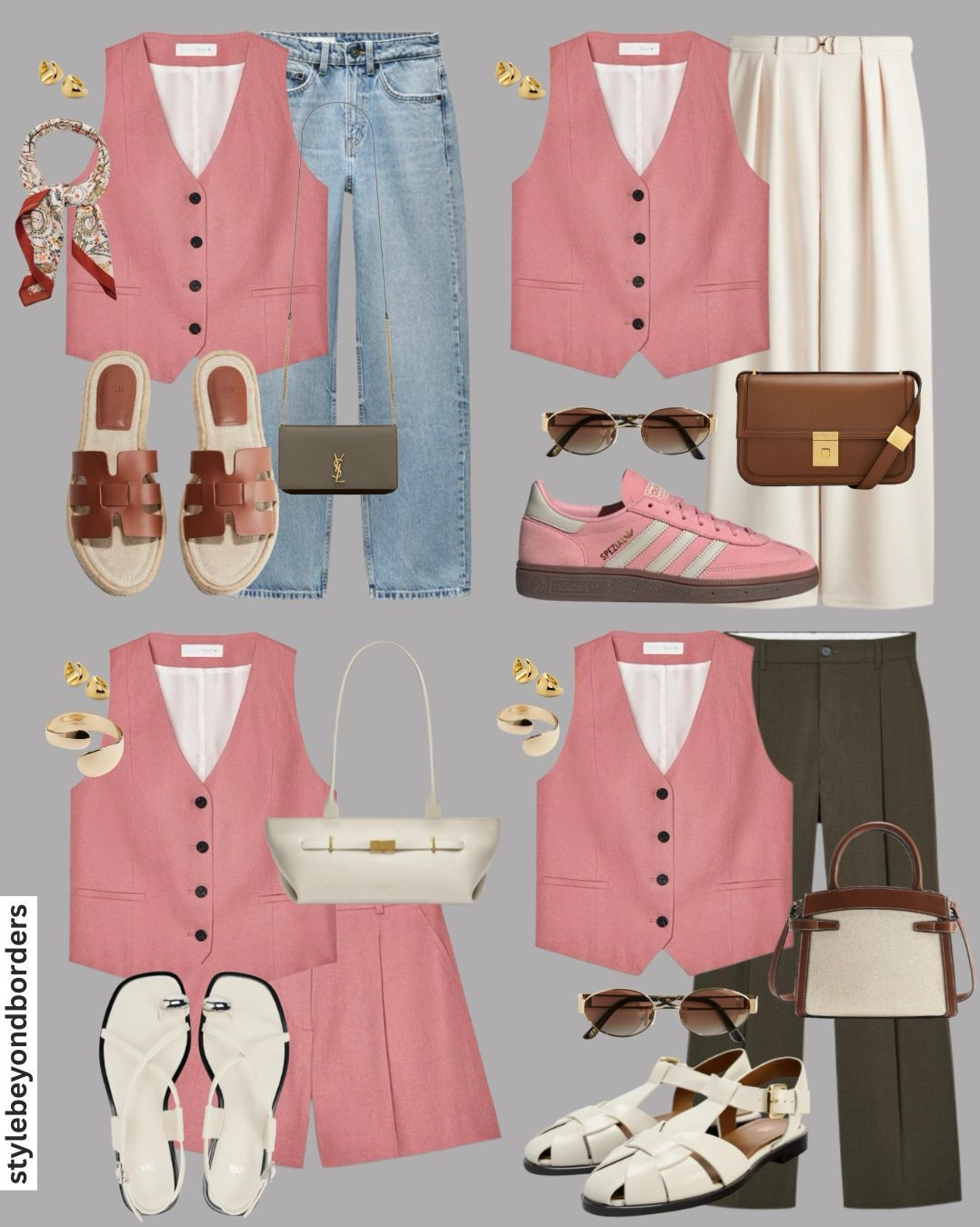 Pink waist coat for spring 🌸✨
Tags: pink buttoned down vest, spring casual chic outfit with neutral colors,DeMellier handbag,trending color combo brunch outfit, casual outfit, easy to style, chic outfit, elegant outfit, structured outfit, pink shorts, neutral outfit, modest outfit, midsize outfit, strappy sandals,denim, jeans, mom jeans, crochet, pink adidas spezial, vacation outfit, zara,,H&M


#LTKstyletip #LTKtravel #LTKspring