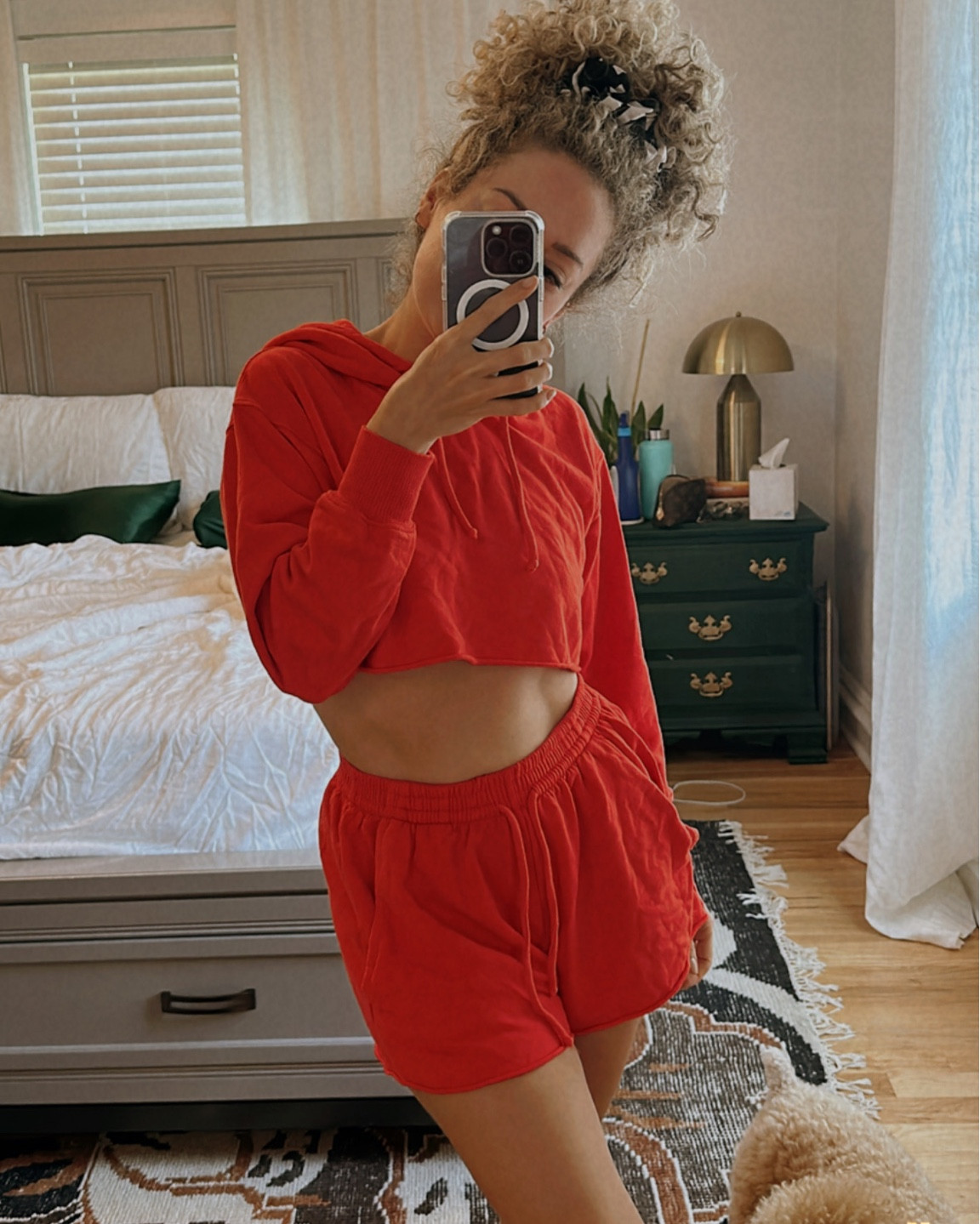 Comfy short sweat set with cropped hoodie and high waisted shorts…wearing a small in both 

#LTKunder100 #LTKfit #LTKtravel