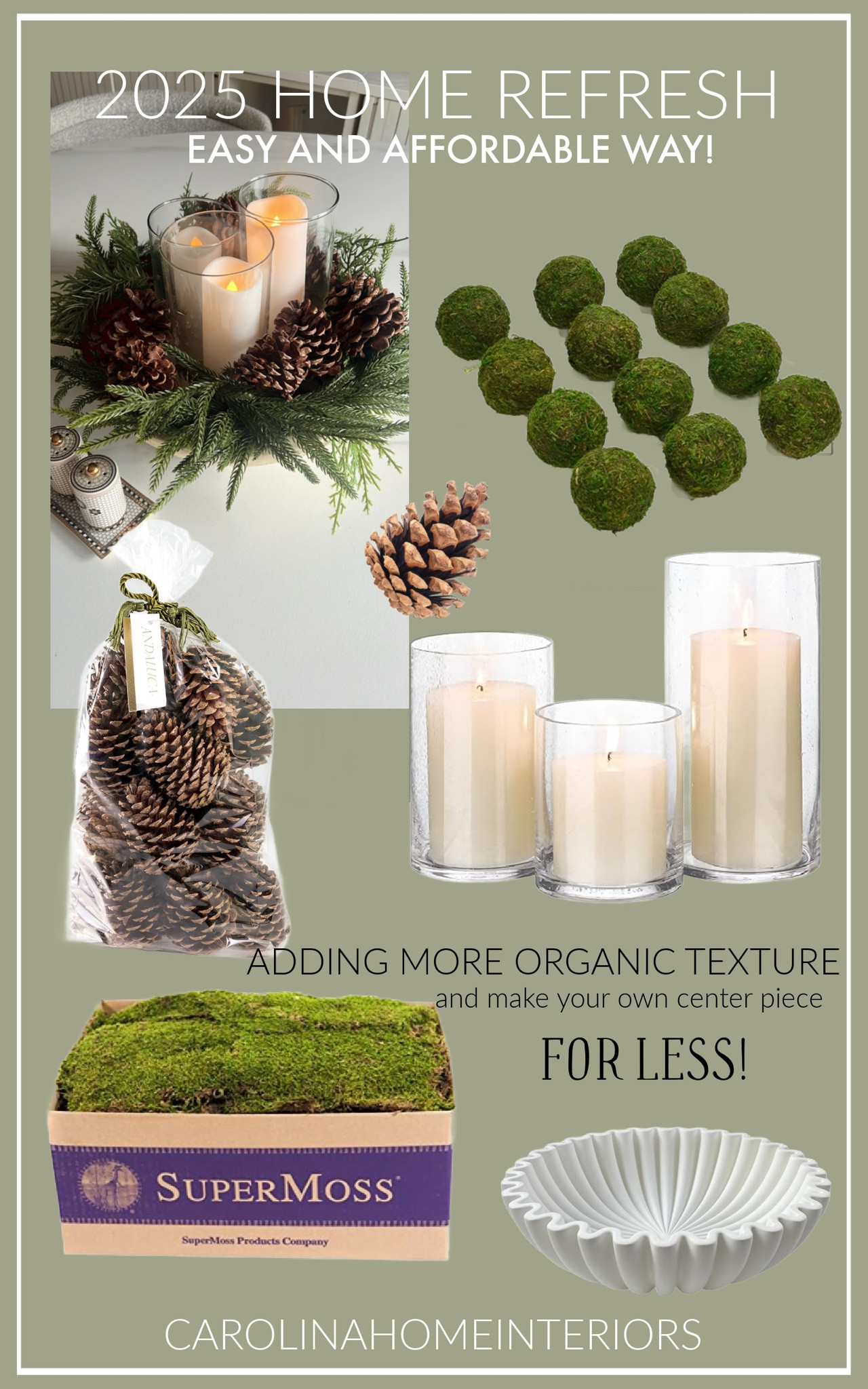 Make your own center piece FOR LESS! Adding organic materials for the best! 
Start this 2025 with calm and neutral decor ✨

#LTKSeasonal #LTKStyleTip #LTKHome