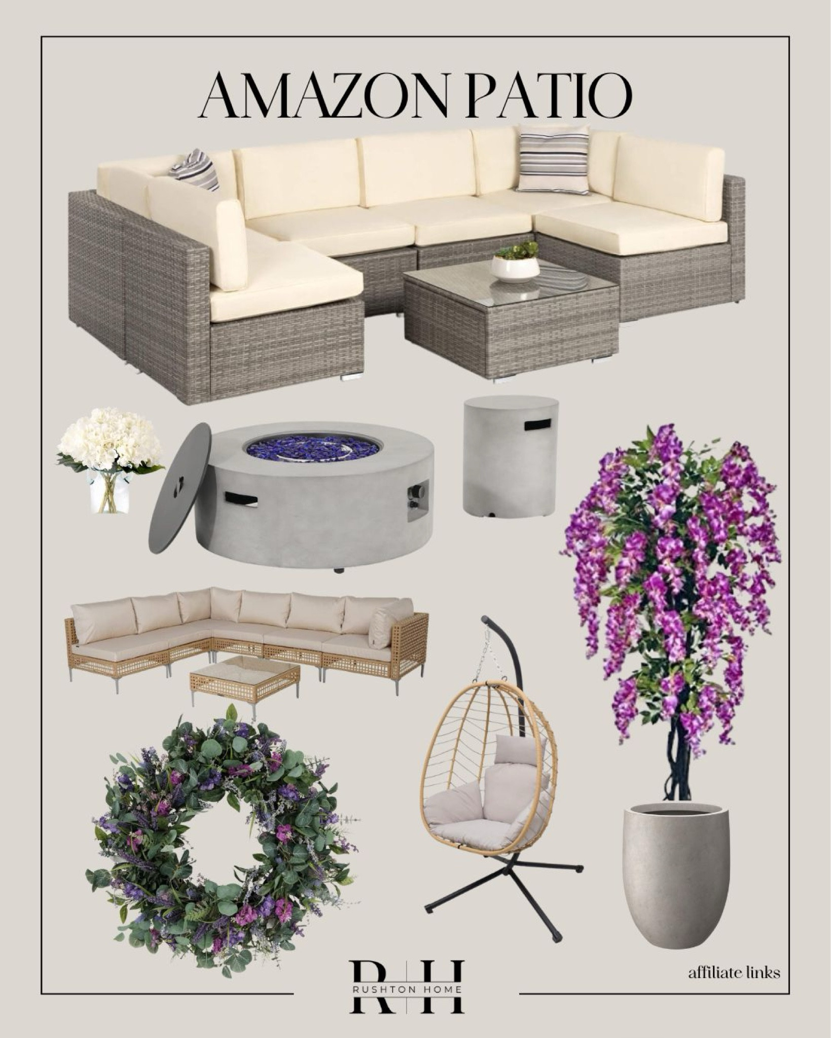 Upgrade your patio with a new couch or some pink!! Isn’t this pink tree beautiful?!

This is all inspiration for brand, new beautiful patio refresh!!

Modular patio sectional, round fire pit, real touch hydrangeas, flowers, XL patio couch, hanging egg chair

#LTKHome