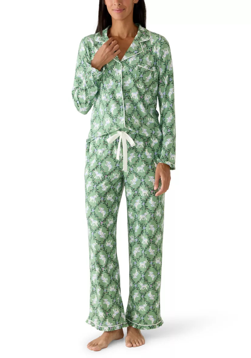 Women's Notch Collar Print Pajama Set | Belk