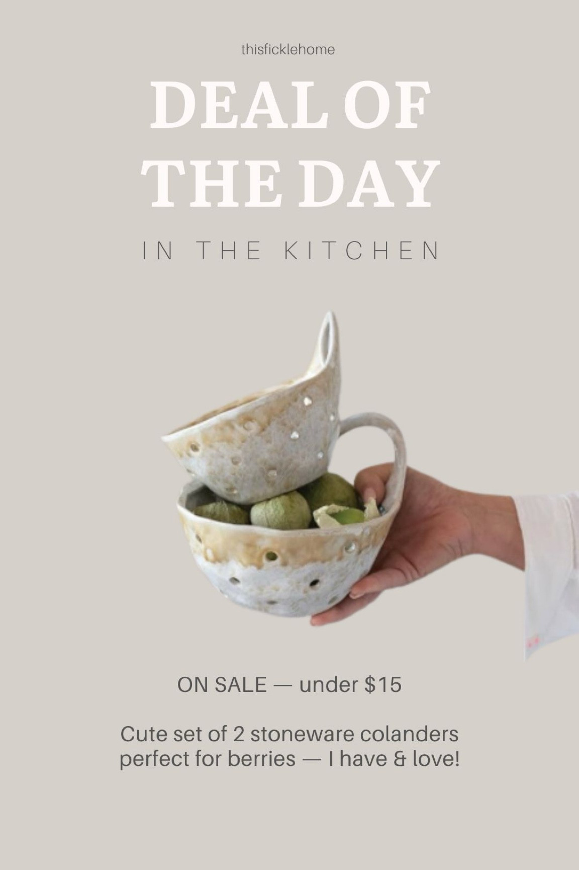 Stoneware colanders perfect for berries — and on sale today!

Amazon home finds.

#LTKHome #LTKSaleAlert