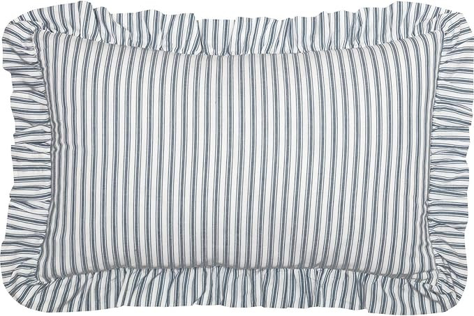 VHC Brands Sawyer Mill Ticking Striped Cotton Farmhouse Pillow 22x14 Filled Bedding Accessory, 14... | Amazon (US)